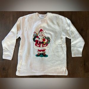 Size small Westbound Casual vintage white Christmas sweatshirt.  Santa.